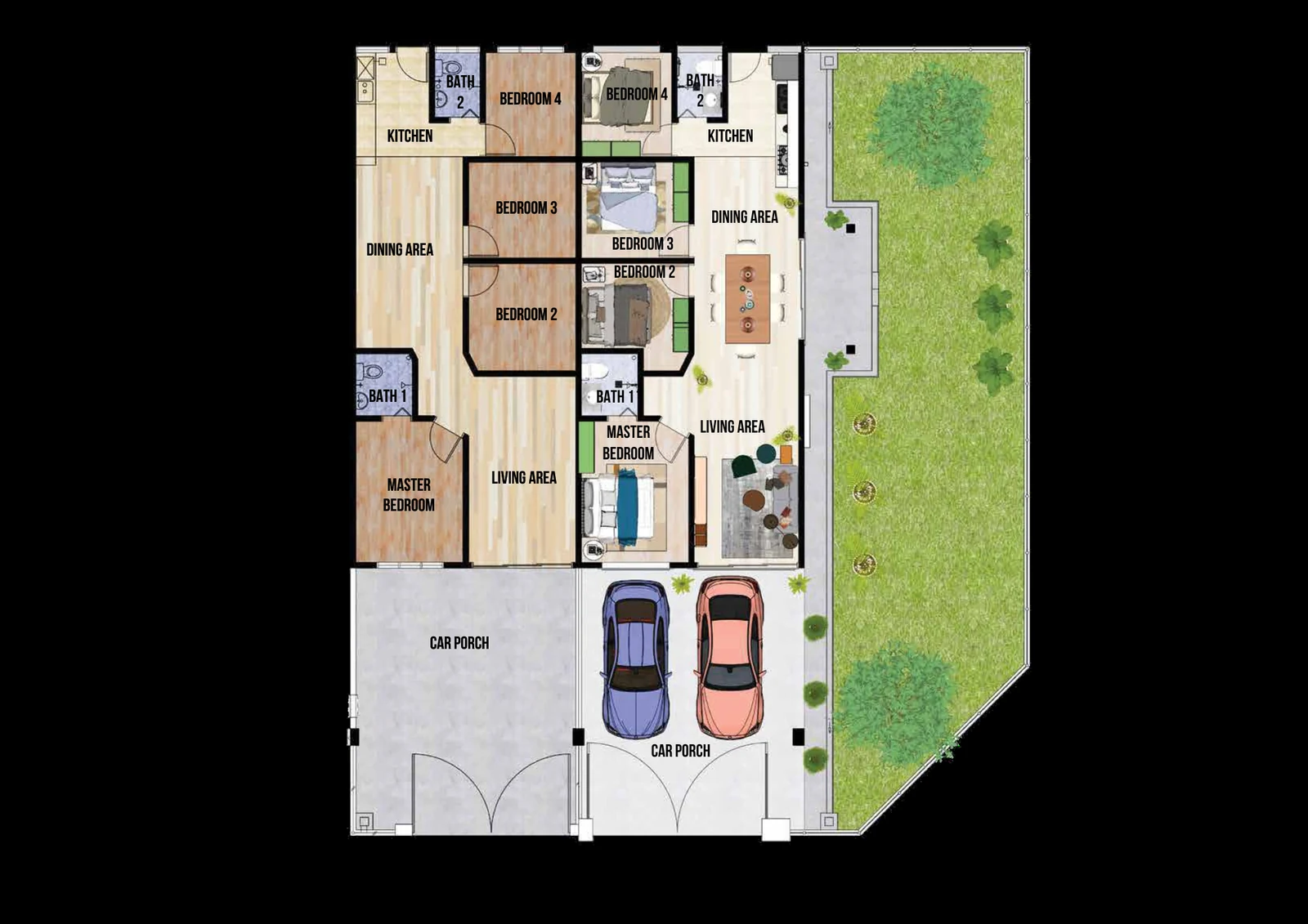 Avanté Gopeng single-storey terrace 4-bedroom floor plan