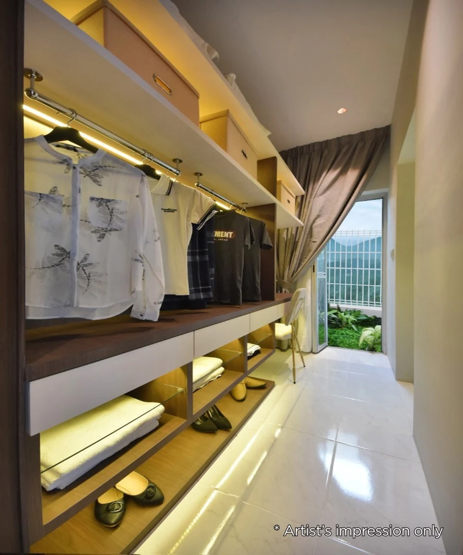 Bedroom wardrobe area - artist impression
